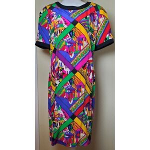 Vintage Constance Saunders Richard Warren Silk Dress Maximalist Eclectic Artsy